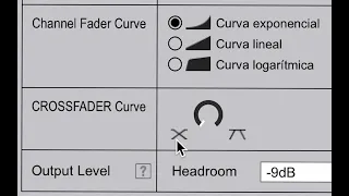 Como activar o desactivar crossfader y sus curvas en Rekordbox