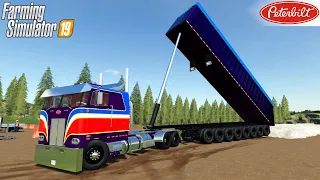 Farming Simulator 19 - PETERBILT 352 CABOVER With Dump Trailer 8 Axle Transports Crushed Stone