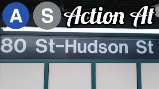 NYC Subway: A and Rockaway Park Shuttle Train Action at 80th Street-Hudson Street