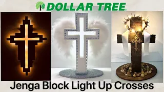 3 Dollar Tree 🌳 Jenga Block Crosses ✝️