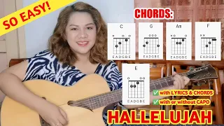 Hallelujah Easy Guitar Tutorial with Lyrics and Chords | No Capo