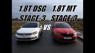 THIS IS CRAZY!!! DSG or MECHANICS??? Octavia A7 vs Passata B7. RACE!!!