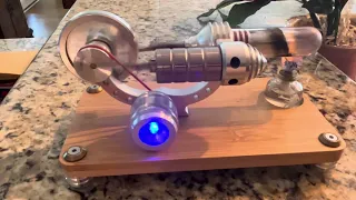 High rpm Stirling generator engine first startup in one year.