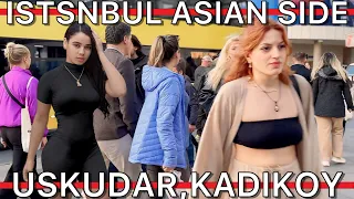 Turkiye🇹🇷Istanbul Asian Side,Kadikoy Bahariye St. Fashion Market Uskudar Kiz Kulesi Walking Tour|4K