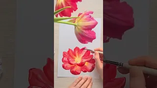 Это весенние цветы? #watercolor #art #tutorial #artist #flowers #tulips #painting