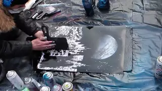 Скоростное рисование аэрозольными красками на улице  Speed ​​drawing aerosol paints on the street