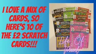 £20 mix of 5 different lotto scratch cards. How many of these 10 £2 scratch cards will be winners?