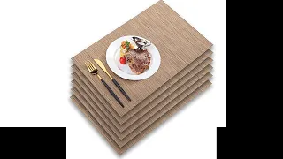 PABUSIOR Placemat, Woven Vinyl Placemats for Dining Table Washable, Easy to Clean Non-Slip Place Ma
