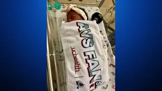 Newborns At UC Health Wrapped In Avs Blankets For NHL Playoffs