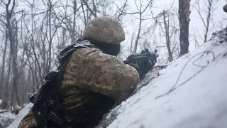 The "Magic forest". December 2016. Front line. Svitlodarsk outskirts.