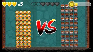 RED BALL 4 : 40 ORANGE BALLS VS 40 EYES ORANGE CAVE BOSS "BATTLE FUSION MULTIPLE STRIKE GAMEPLAY"