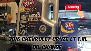 How to - Perform a Oil Change 2016 Chevrolet Cruze LT 1.8L