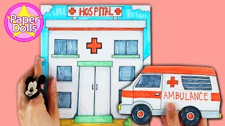 DIY HOSPITAL PAPER QUIET BOOK DOCTOR & PAPER DOLL HOUSE PLAYING