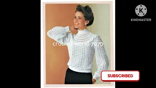 crochet high neck sweater#crochetworld #handmade #crochet