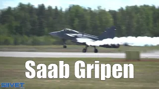 Gripen C Takeoff With Smoke And Burner [Pori 2022]