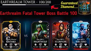 Earthrealm Fatal Tower Bosses Battle 100 Fight + Reward | MK Mobile