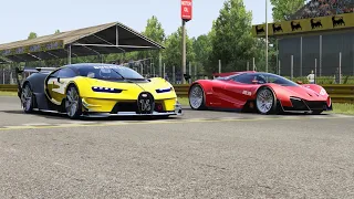 Bugatti Vision GT vs Ferrari Xezri Competizione at Monza Full Course