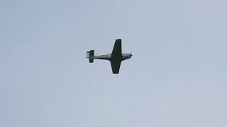 A *rare* Piaggio P149D flying low above my house with great Enginesound!