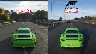 Forza Horizon 4 vs Forza Horizon 5 2019 Porsche 911 GT3 RS Sound Comparison