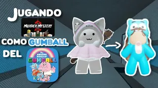 Jugando mm2 como GUMBALL 🩵 || momentos divertidos || paupusheen