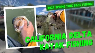 Springtime Showdown!!! Kayak Bass Fishing at the California Delta. Spawning Season = BIG Bass time!!