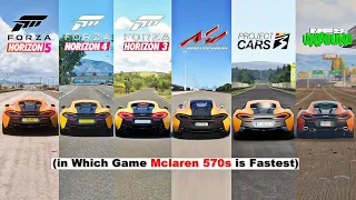 Mclaren 570s Comparison - FH5, FH4, FH3, FM7, Assetto Corsa, Project Cars 3, NFS Unbound, NFS Heat