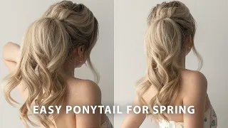 How To: Voluminous Easy Ponytail Hair Tutorial 👰‍♀️ Perfect Prom, Bridal, Wedding Hairstyle