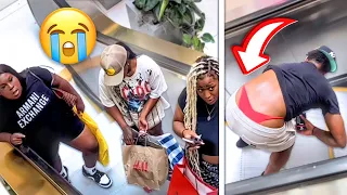 MAN THONG PRANK ON ESCALATOR ! “ATLANTA EDITION”