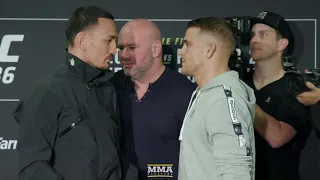 Max Holloway vs. Dustin Poirier 2 UFC 236 Media Day Staredown - MMA Fighting