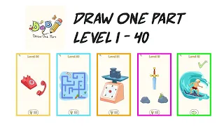 Draw One Part Level 1 - 40 | DOP Drawing Puzzle Game