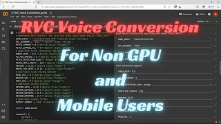 RVC Voice Cloning for Mobile and Non-GPU Users [No Installation]