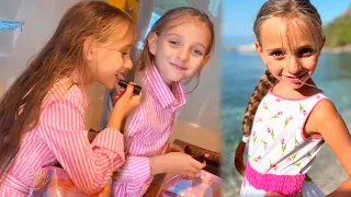 Олимпийская чемпионка Татьяна Навка засняла как ее младшая дочь Надя Пескова наносит себе макияж