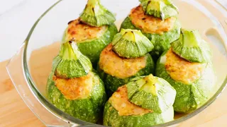 The tastiest way to cook ZUCCHINI | Better than meat! Stuffed round zucchini