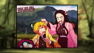 Nezuko playing with Agatsuma | Demon Slayer Comic Dub