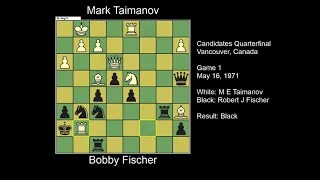 Bobby Fischer vs Mark Taimanov, Game 1, Candidates Quarterfinal, Vancouver, Canada 1971