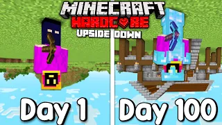 I Survived 100 Days In An Upside Down World In Hardcore Minecraft... Here's What Happened