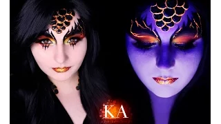 Black Light Dragon Makeup Tutorial