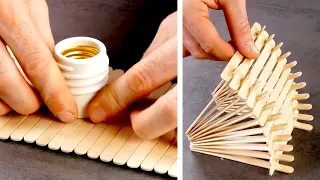 11 LAVORETTI CREATIVI CON LO STECCO GELATO | ARTIGIANATO CON SUGHERO E LEGNO | DECORAZIONI FAI DA TE