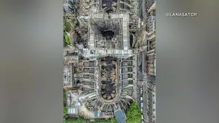 Drone images show aftermath of Notre Dame fire