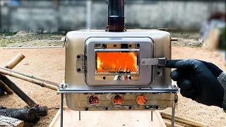 This wood stove was made without welding - Homemade hot tent stove