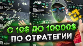 РАЗГОН ДЕПОЗИТА С 10$ ДО 10000$ ДЕНЬ 9, ТОП СТРАТЕГИЯ НА ФЬЮЧЕРСЫ | binance futures | фьючерсы