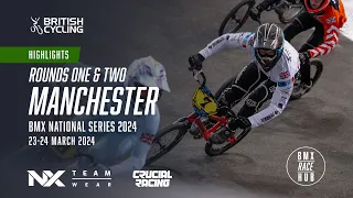 ROUND 1 & 2 HIGHLIGHTS || Manchester Indoor || 2024 National BMX Racing Series || BMX Race Hub