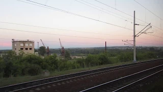 Мост через реку Воронеж+встречный поезд
