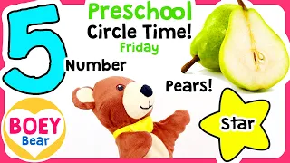Friday Preschool Circle Time - Learn at Home, Nursery Online Class, Remote Learning, Boey Bear