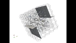 In silico model of glioma-cell invasion inside a porous matrix (tetrakaidecahedron lattice)