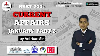 BEST 200+ CURRENT AFFAIRS OF JANUARY (PART 2) | BANK | SSC | RAIL | CURRENT AFFAIRS BY ANIRBAN SIR