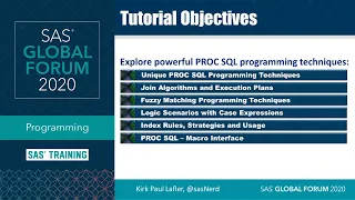 SAS Tutorial | PROC SQL Programming Techniques for SAS Users and Programmers