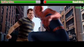 Spider-Man vs Sand-Man with Healthbars / Truck Fight