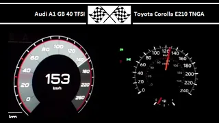 Audi A1 GB 40 TFSI VS. Toyota Corolla E210 TNGA - Acceleration 0-100km/h