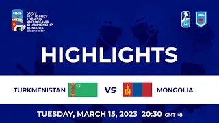 Highlights | 2023 IIHF Ice Hockey U18 Asia and Oceania Championship | TKM vs MGL, Game 12